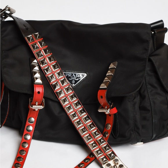 Prada Nylon Studded Messenger Bag - Picture 2 of 9